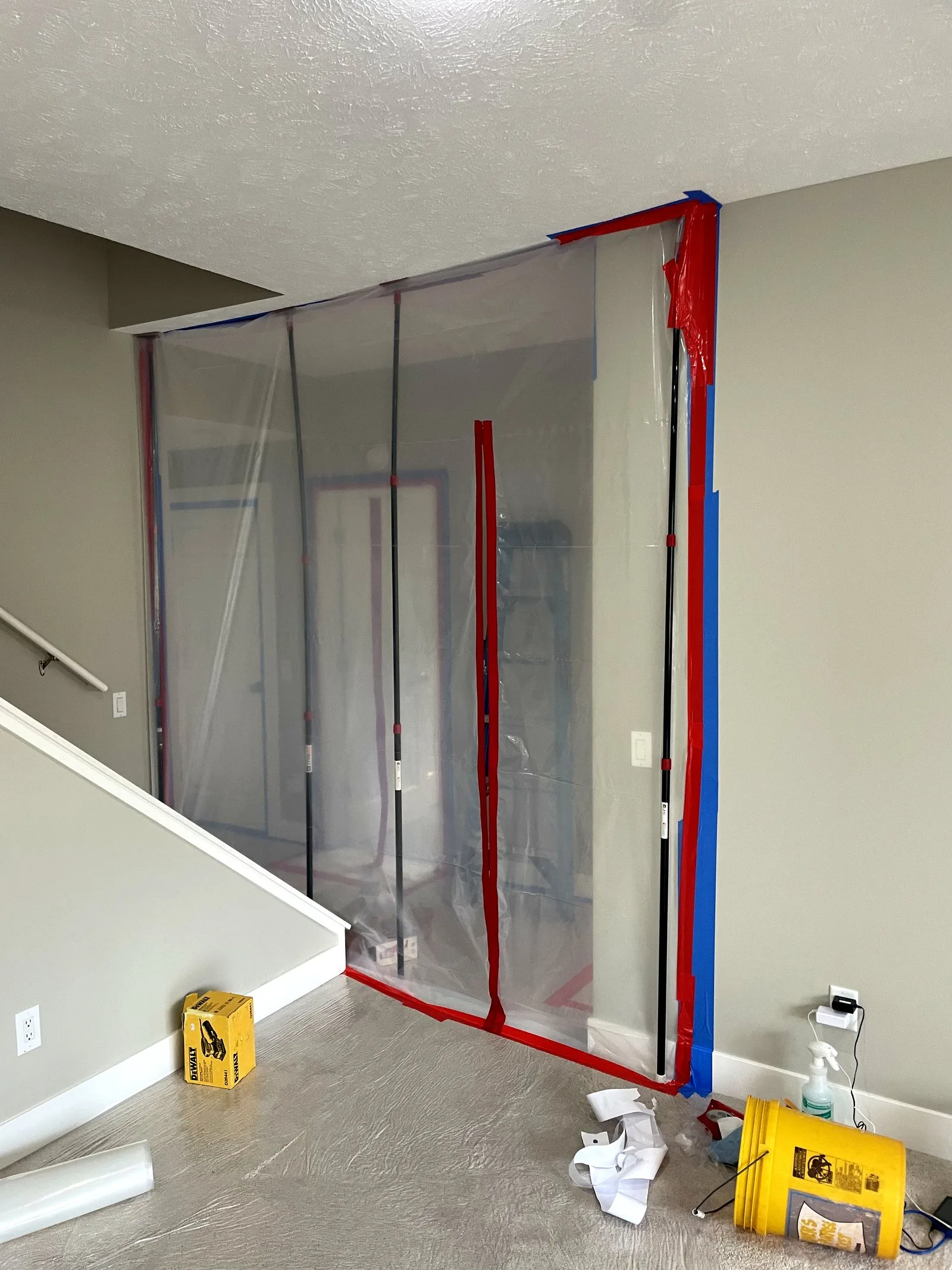 Professional containment wall during water damage restoration — Middleville MI